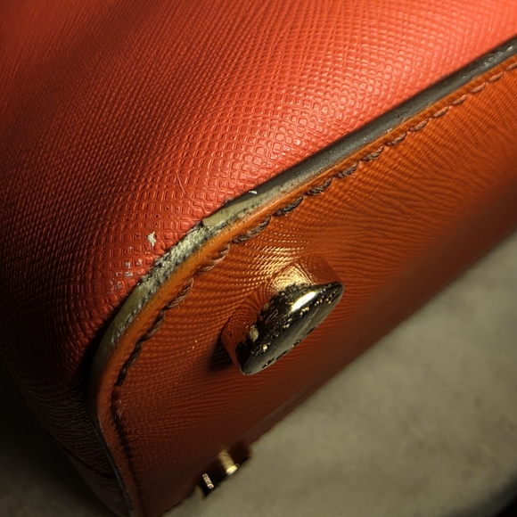 Michael Kors Cindy Medium Dome Satchel - Mandarin Saffiano Leather - Picture 10 of 16